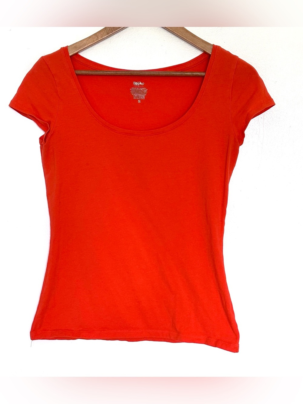 Mossimo Shirt Women’s Small Orange Short Sleeve Pullover Top